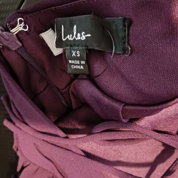 NEW Lulus Soiree Celebration Purple Ruffled Lace-Up Maxi Dress, Size‎ XS - Picture 9 of 16